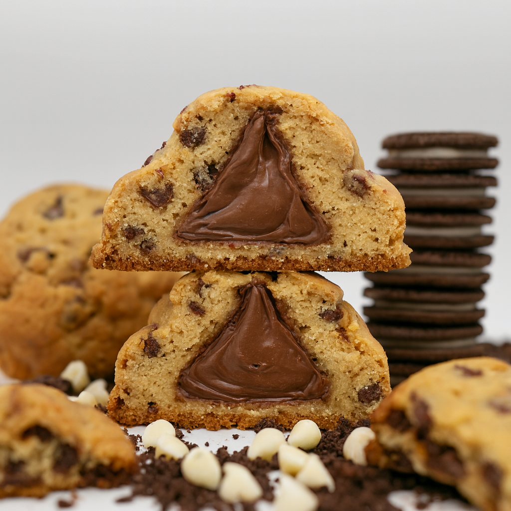 Stuffed Chocolate Chip Nutella Cookies