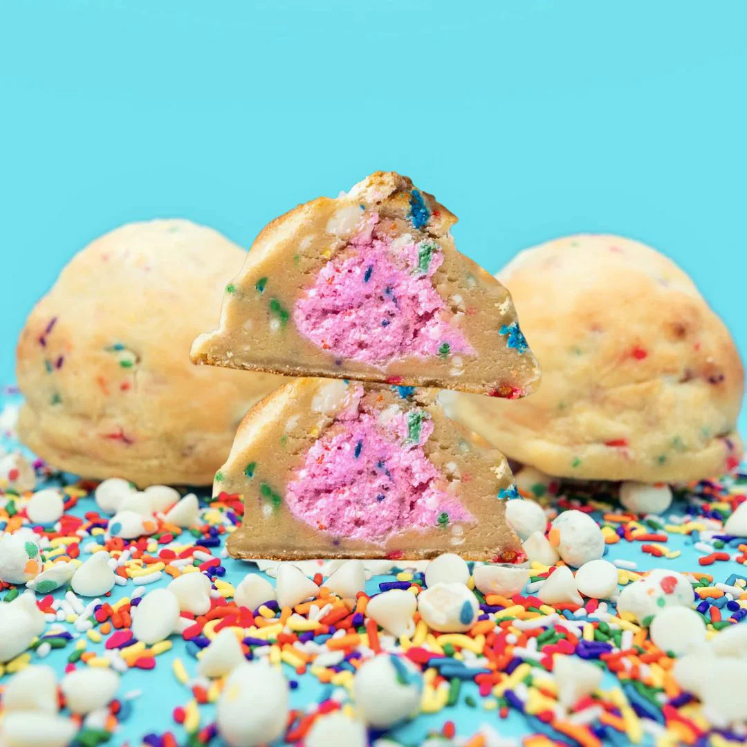 Stuffed White Chocolate Birthday Cake Cookies