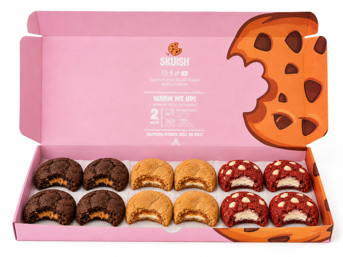 12 Pack (4 x Double Chocolate Lotus Biscoff, 4 x Dulce De Leche Churro, 4 x Red Velvet Cheesecake)