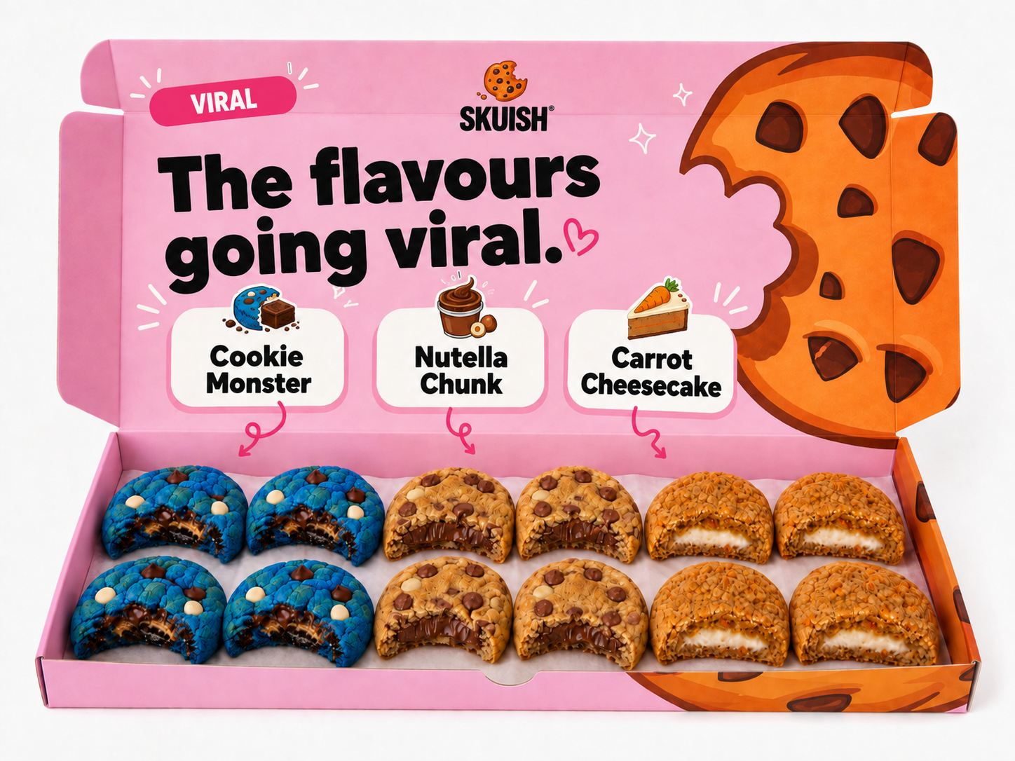 12 Pack (Cookie Monster, Nutella Chunk, Carrot Cheesecake)