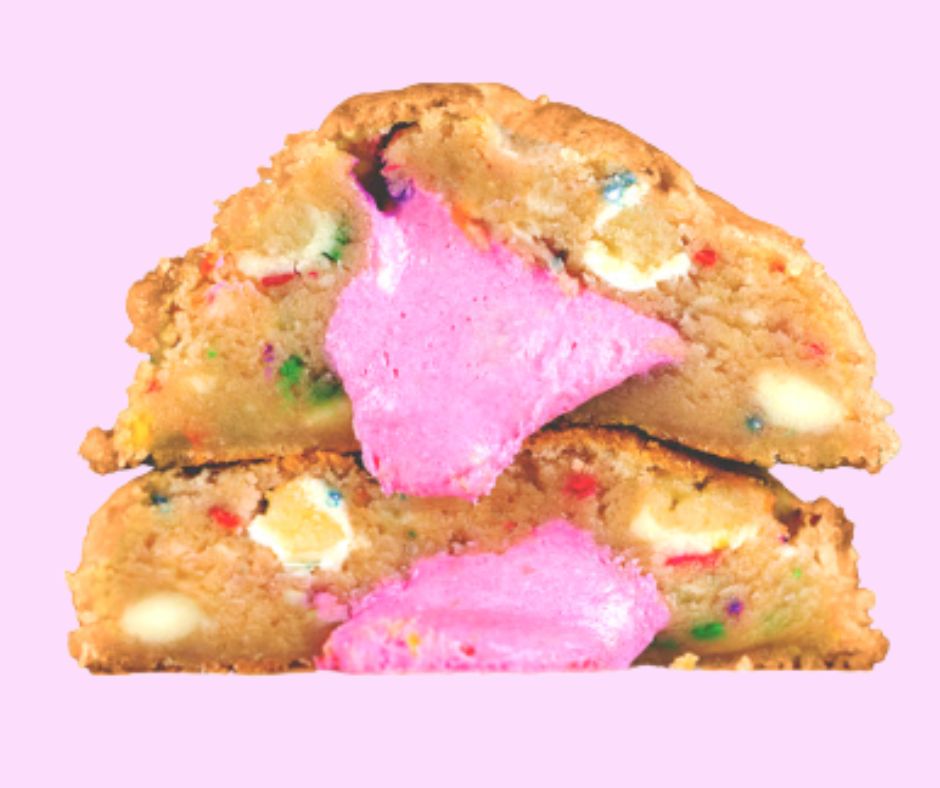 Stuffed White Chocolate Birthday Cake Cookies